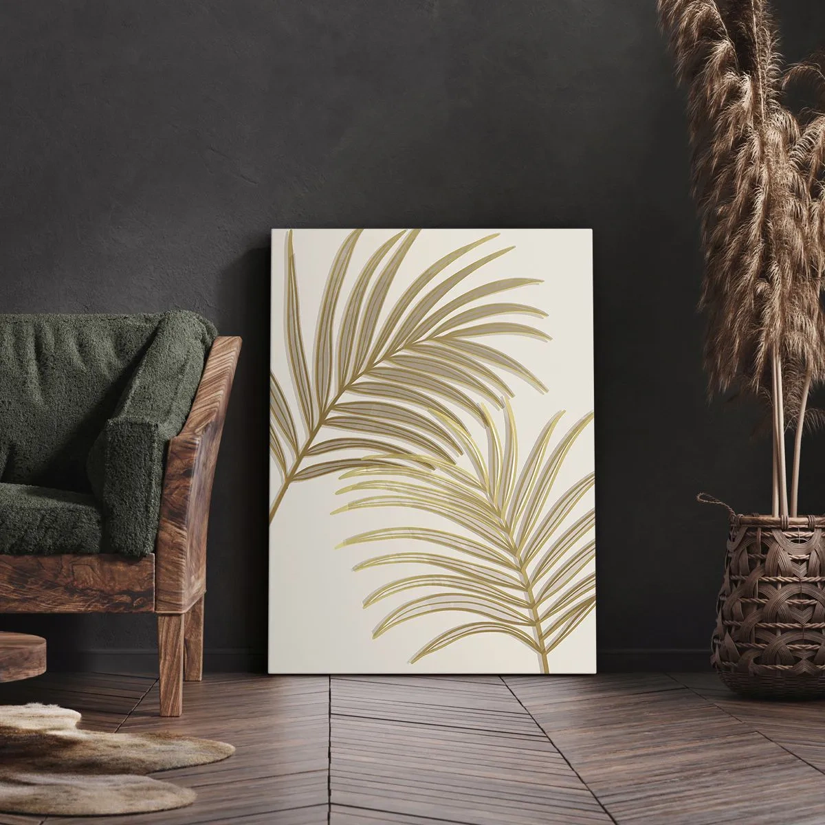 Bild auf Leinwand - Leinwandbild - Goldene Palme! - 45x80 cm