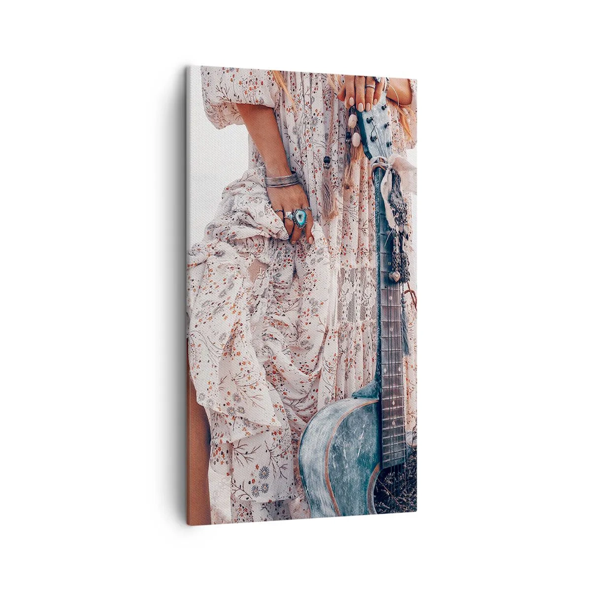 Bild auf Leinwand - Leinwandbild - Kinderblumen auf dem Weg - 45x80 cm