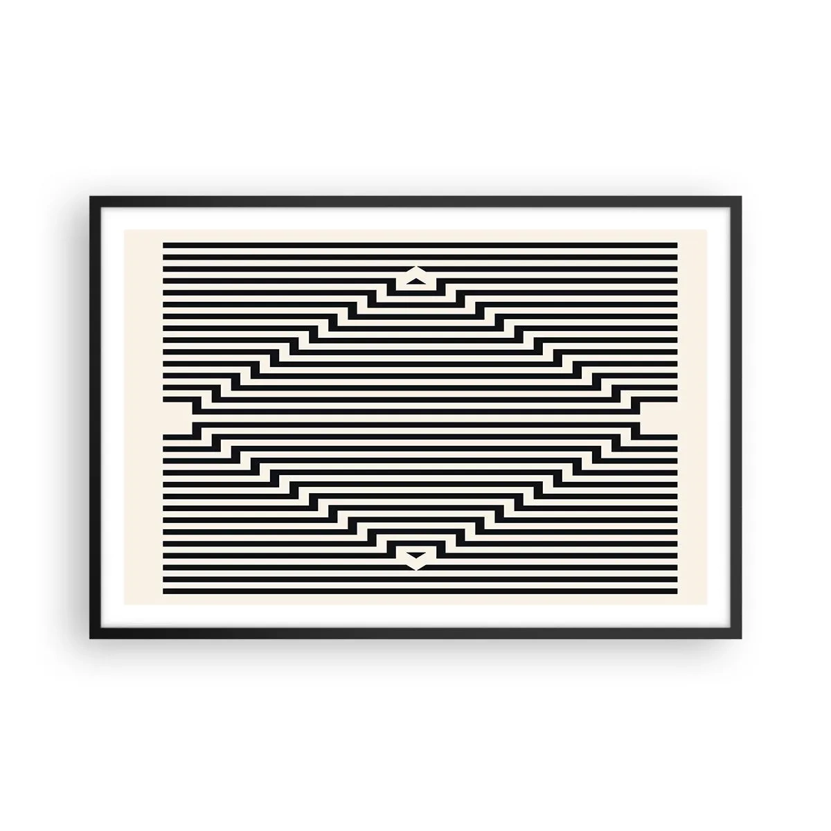 Poster in einem schwarzem Rahmen - Geometrische Illusion - 91x61 cm