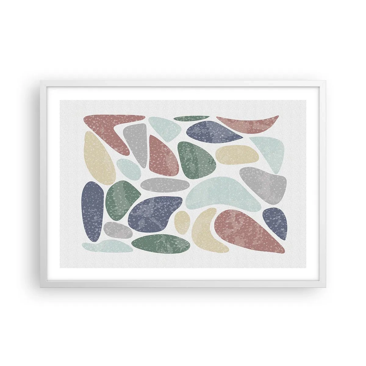 Poster in einem weißen Rahmen - Mosaik aus pulverförmigen Farben - 70x50 cm