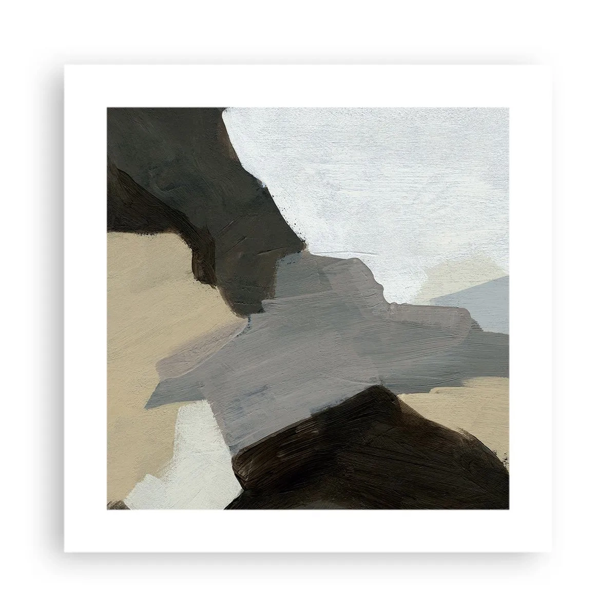 Poster - Abstraktion: Scheideweg des Graus - 40x40 cm