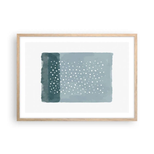 Poster in einem Rahmen aus heller Eiche - Auf Blau gewachsen - 70x50 cm