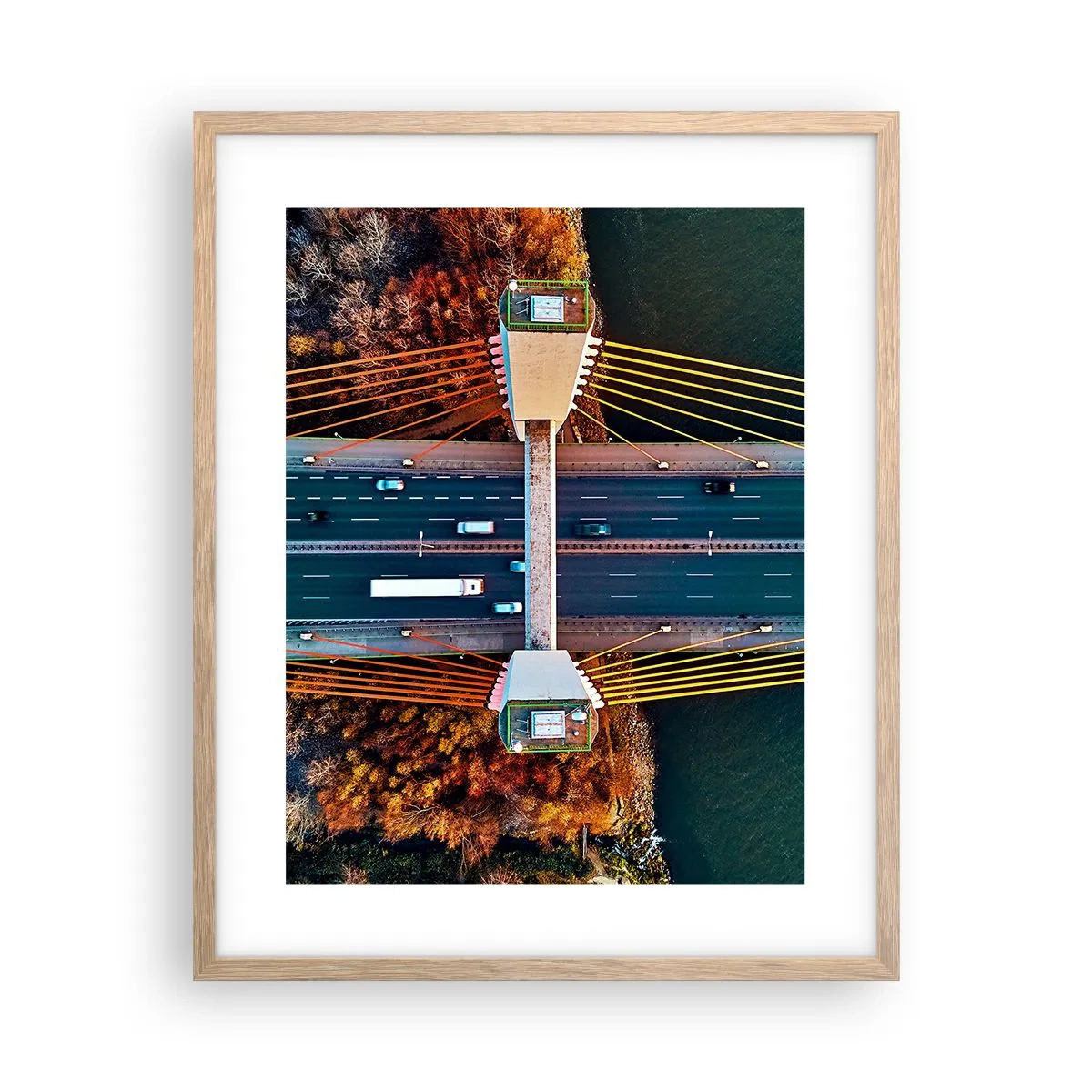 Poster in einem Rahmen aus heller Eiche - Jenseits der Gewässer, jenseits der Wälder - 40x50 cm