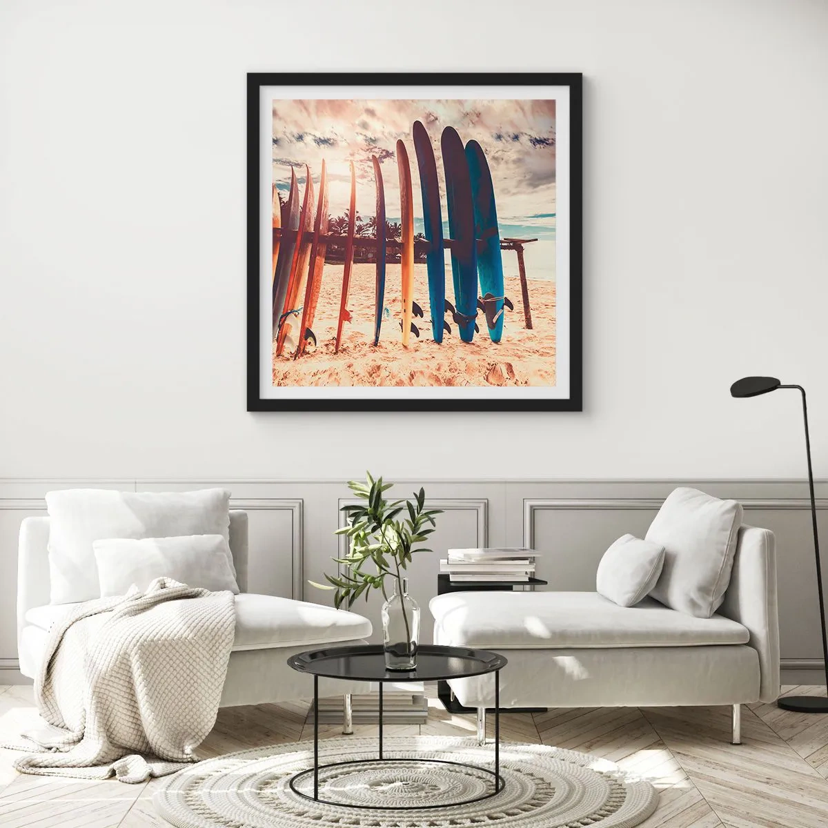 Poster in einem schwarzem Rahmen - Gute Nacht bis morgen - 60x60 cm