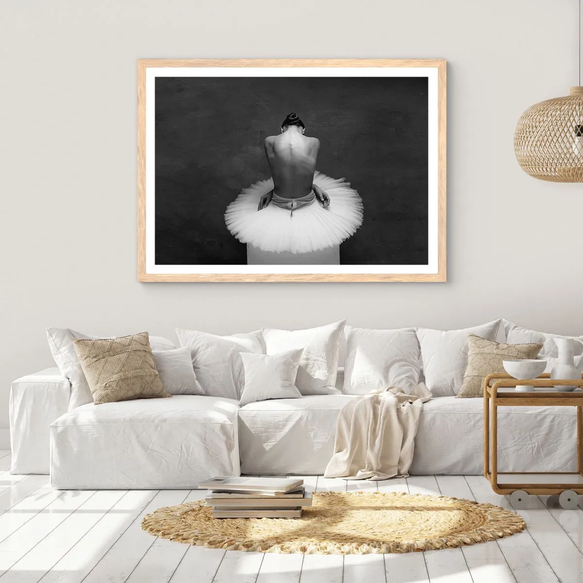 Poster in einem Rahmen aus heller Eiche - Es blüht gerade - 91x61 cm