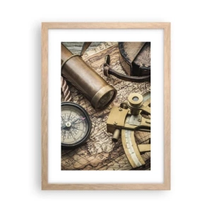 Poster in einem Rahmen aus heller Eiche - Setze Sie einen Kurs - 30x40 cm