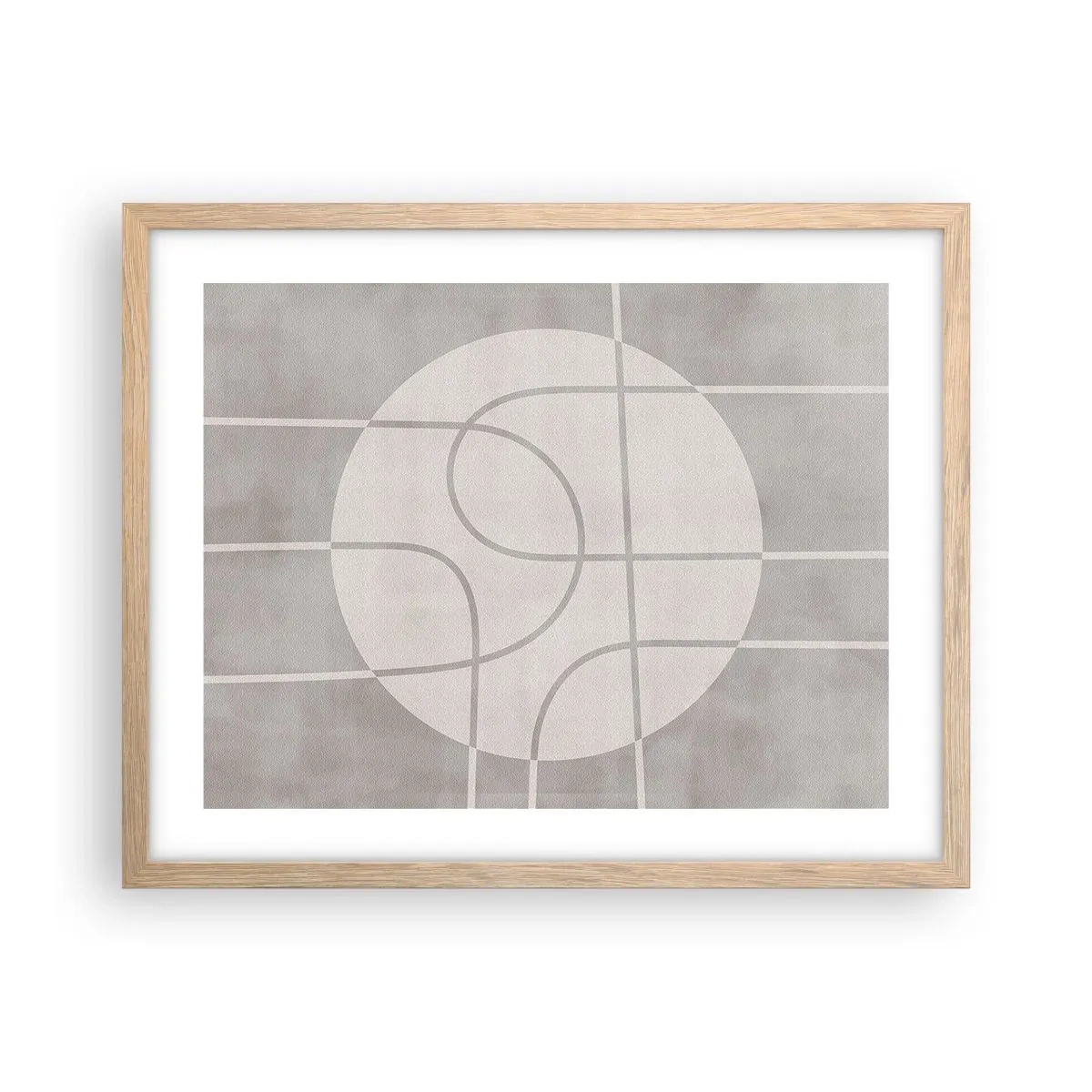 Poster in einem Rahmen aus heller Eiche - Kreisförmig und geradeaus - 50x40 cm