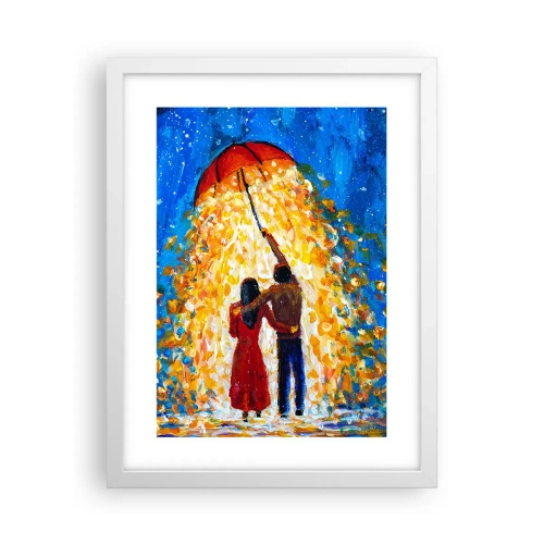 Poster in einem weißen Rahmen - Zauber eines Regenabends? - 30x40 cm
