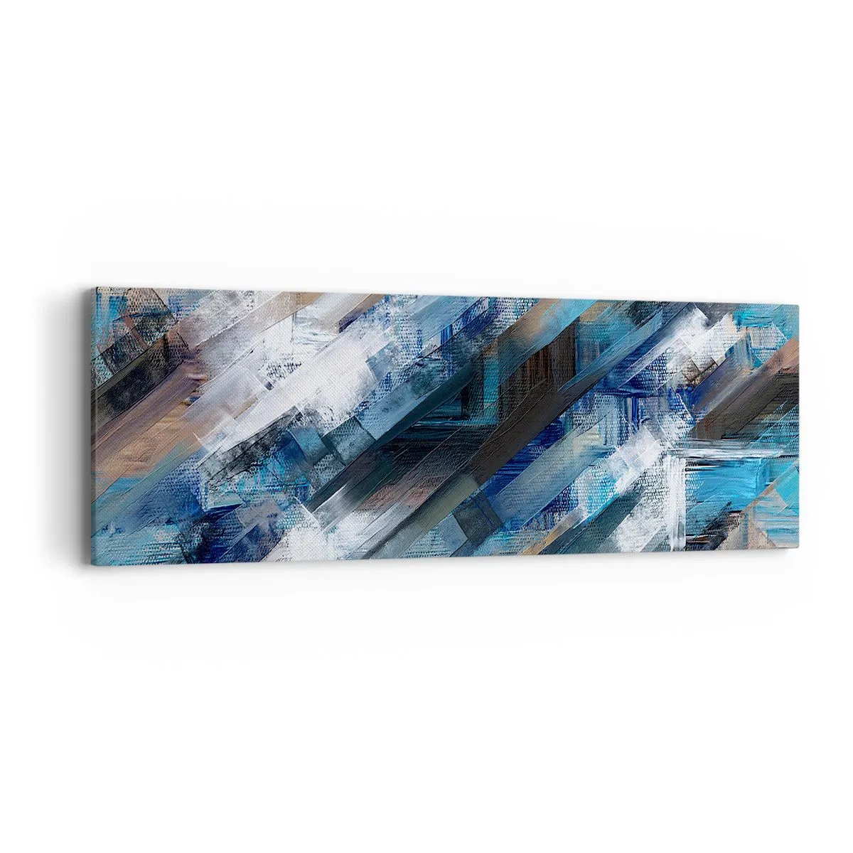 Bild auf Leinwand - Leinwandbild - Auf einer blauen Diagonale - 90x30 cm