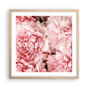 Poster in einem Rahmen aus heller Eiche - Rosa Traum - 50x50 cm
