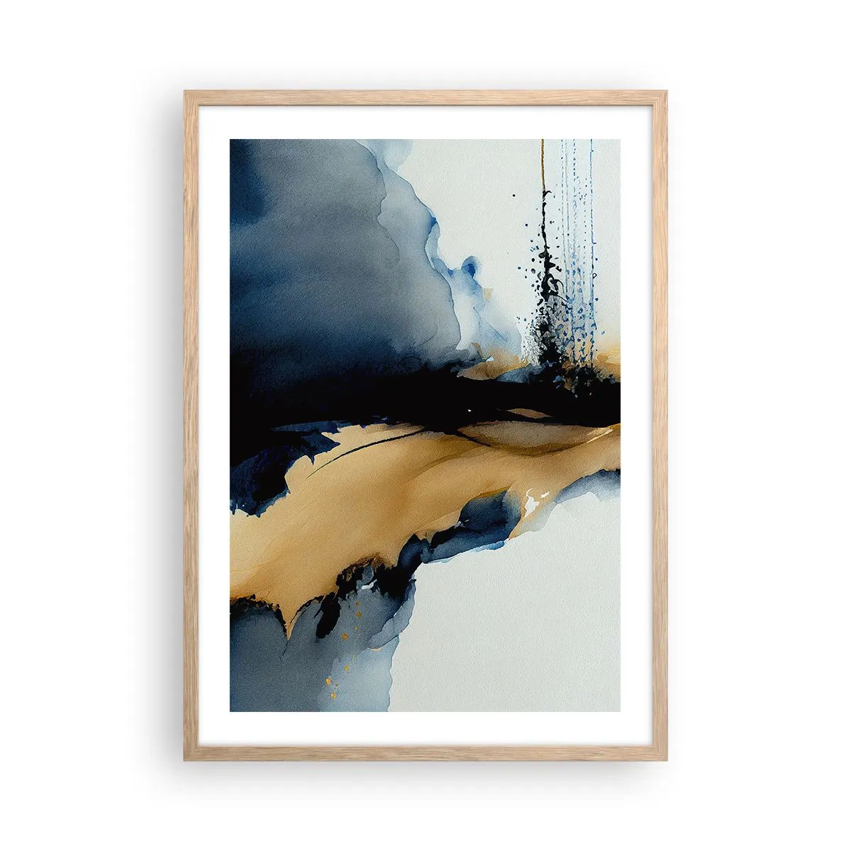 Poster in einem Rahmen aus heller Eiche - Hinter dem Vorhang - 50x70 cm