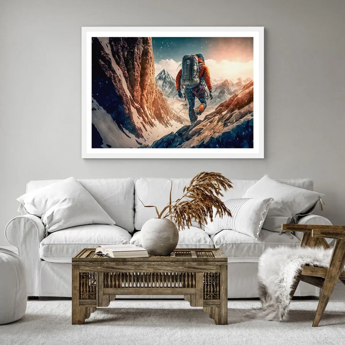 Poster in einem weißen Rahmen - Einsamer Krieger - 40x30 cm