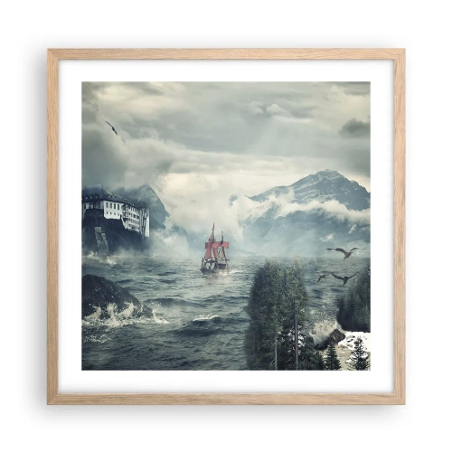 Poster in einem Rahmen aus heller Eiche - In magischen Gewässern - 50x50 cm