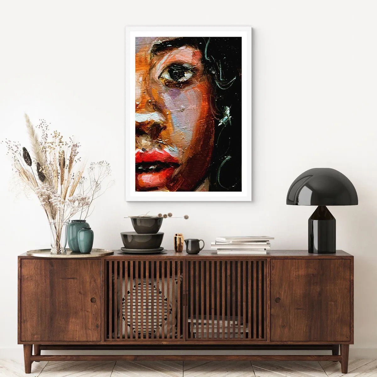 Poster in einem weißen Rahmen - Schwarz und Glanz - 70x100 cm