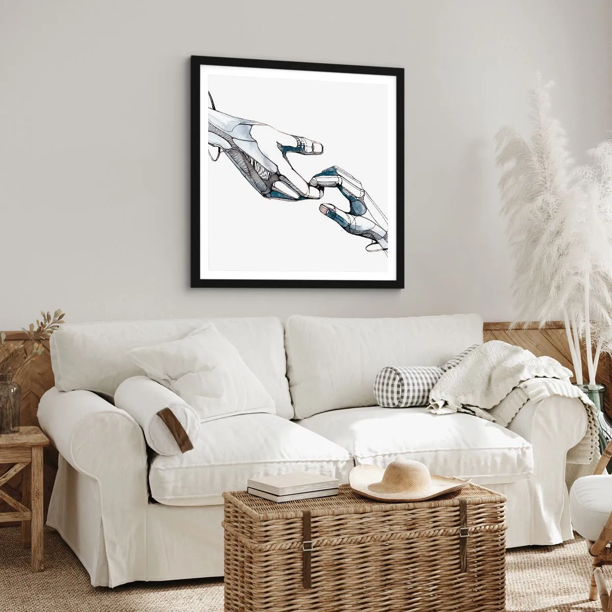 Poster in einem schwarzem Rahmen - Eine gute Geste - 60x60 cm