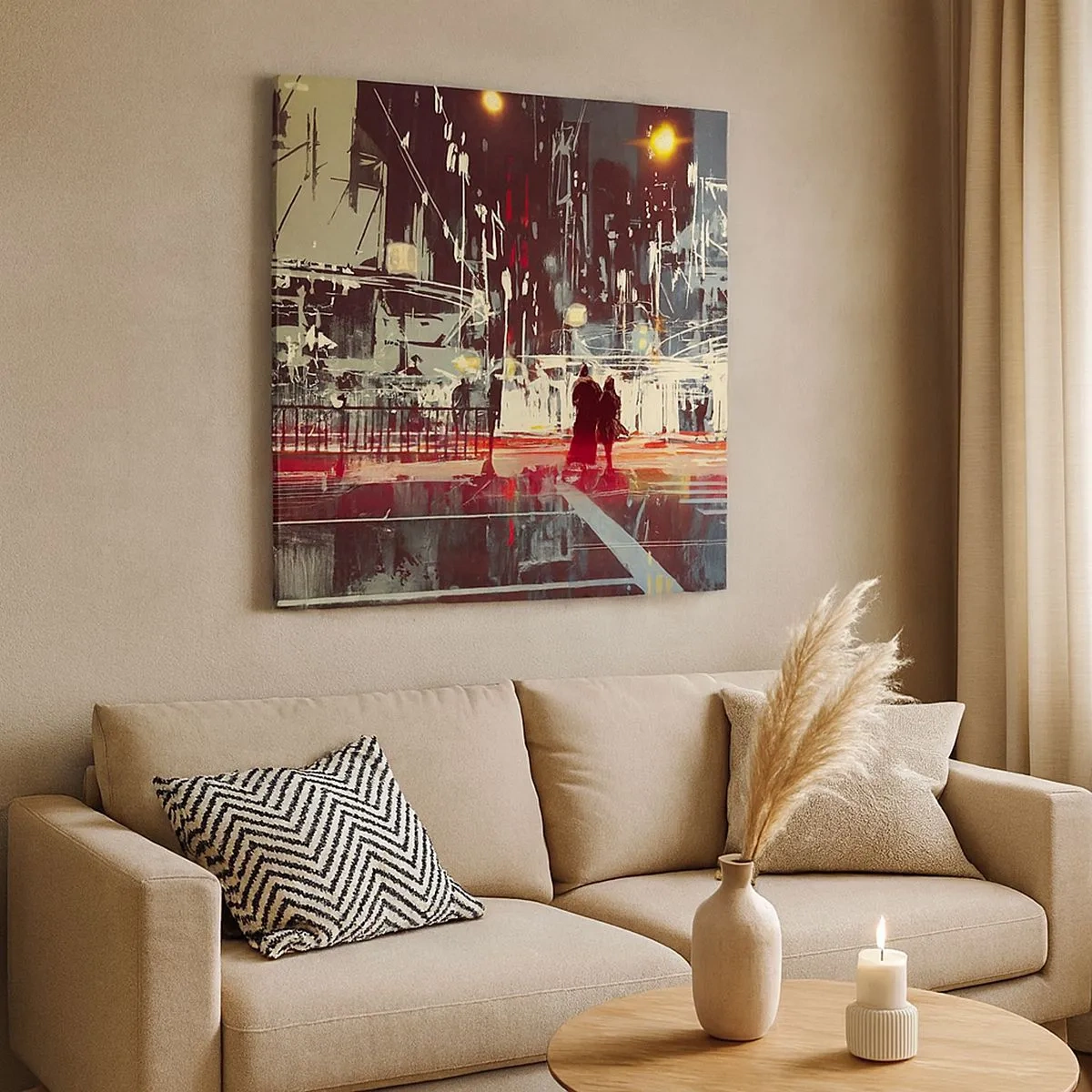 Bild auf Leinwand - Leinwandbild - Eine große Stadtüberquerung - 30x30 cm