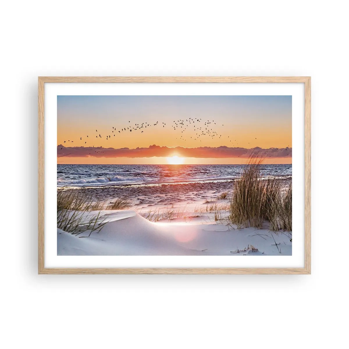 Poster in einem Rahmen aus heller Eiche - Horizontale Landschaft - 70x50 cm