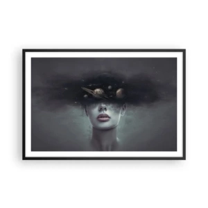 Poster in einem schwarzem Rahmen - Und die Planeten spielen verrückt ... - 91x61 cm