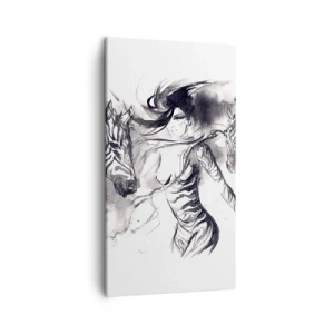 Bild auf Leinwand - Leinwandbild - Tanzen mit den Zebras - 45x80 cm