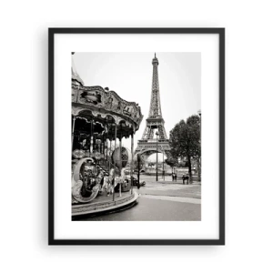 Poster in einem schwarzem Rahmen - So lustig ist es nur in Paris - 40x50 cm