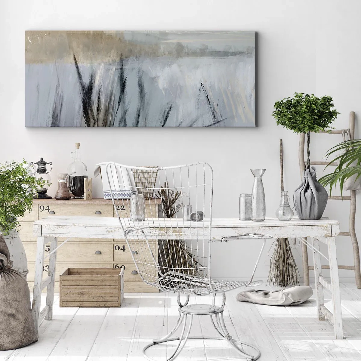 Bild auf Leinwand - Leinwandbild - Winterfelder - 90x30 cm