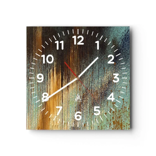 Wanduhr - Glasuhr - Eine nicht zufällige farbenfrohe Komposition - 30x30 cm