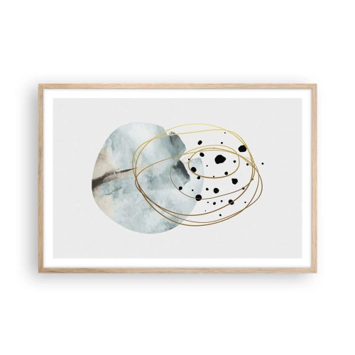 Poster in einem Rahmen aus heller Eiche - Vom Weltraum umarmt - 91x61 cm