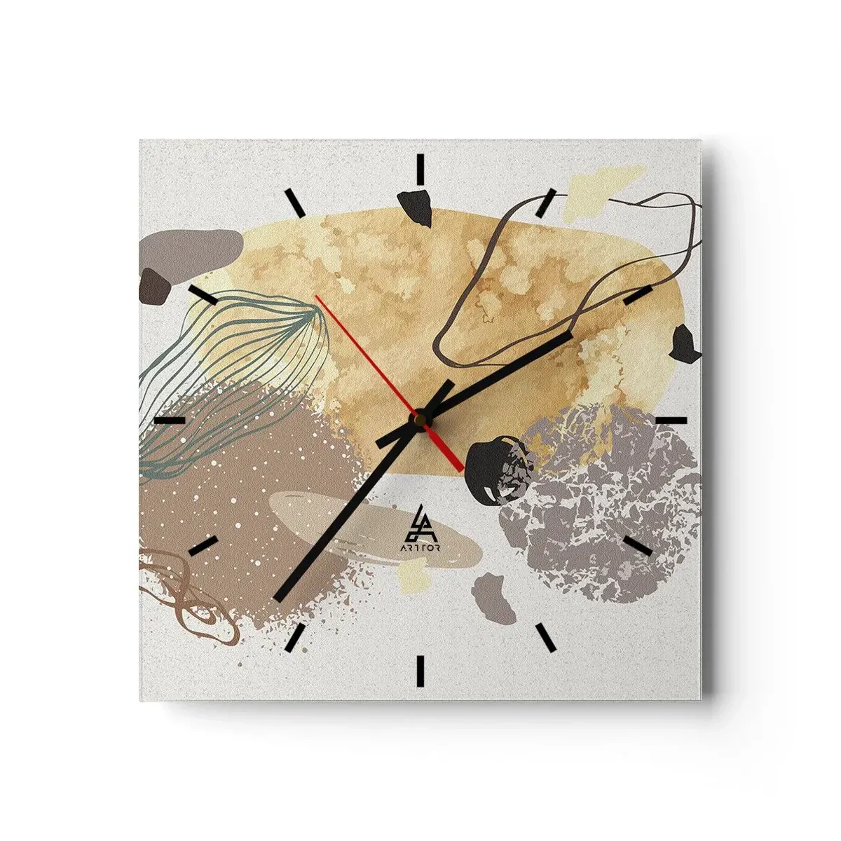 Wanduhr - Glasuhr - Angewandte Plumkologie - 40x40 cm