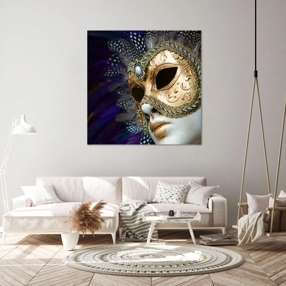 Bild auf Leinwand - Leinwandbild - Venezianisches Porträt in Gold - 60x60 cm