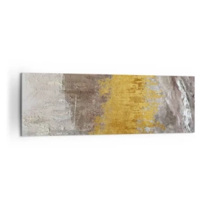 Bild auf Leinwand - Leinwandbild - Abstraktes Muster in Gold und Beige - 160x50cm - Goldene Explosion - Moderne Wanddekoration für Wohnzimmer und Schlafzimmer ARTTOR