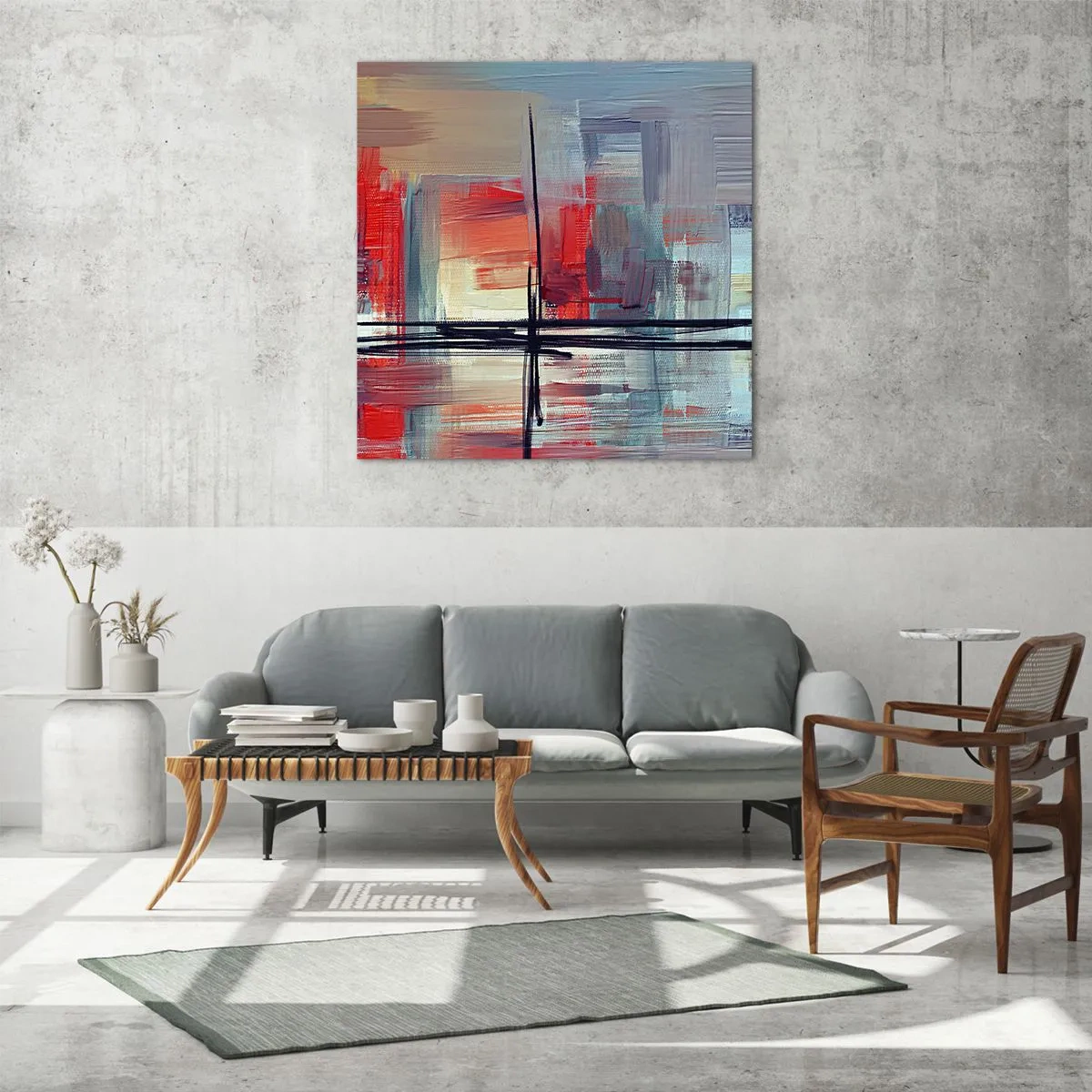 Glasbild - Bild auf glas - Landschaft in einer unbekannten Dimension - 60x60 cm