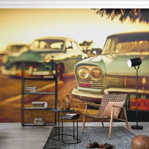 Selbstklebende Fototapete Deluxe Sticker - Wir werden abwarten und sehen - Auto, Kuba, Automobil - 500x350 cm