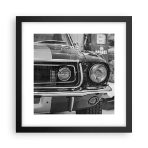 Poster in einem schwarzem Rahmen - Wilder Ritt - 30x30 cm