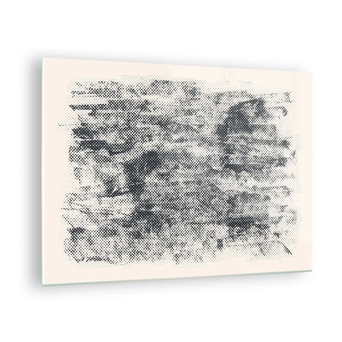 Glasbild - Bild auf glas - Schwarz-Weiß-Abstraktion mit Unschärfeeffekt - 70x50cm - Nebelige Komposition - Moderne Wanddekoration für Wohnzimmer und Schlafzimmer ARTTOR