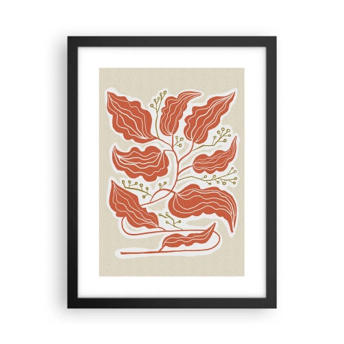 Poster in einem schwarzem Rahmen - Im Folkstil und korallenartig - 30x40 cm