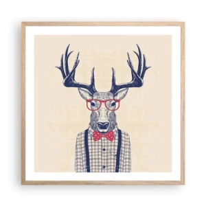 Poster in einem Rahmen aus heller Eiche - Eine lustige Extravaganz - 60x60 cm