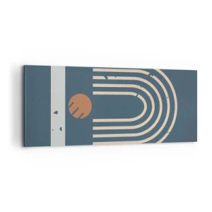 Bild auf Leinwand - Leinwandbild - Geometrie auf dem Granatapfel - 100x40 cm