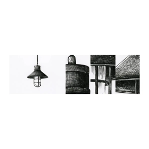 Fototapeten Muster Selbstklebend Deluxe Sticker - Wie vor Jahren… - Lampe, Zeichnung, Bleistift - 100x30 cm