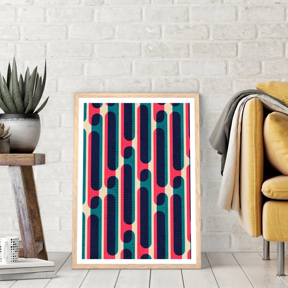 Poster in einem Rahmen aus heller Eiche - In die Tiefe und vorwärts - 30x40 cm