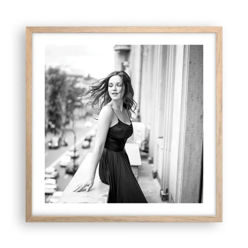 Poster in einem Rahmen aus heller Eiche - Bestimmt ein Pariser - 50x50 cm