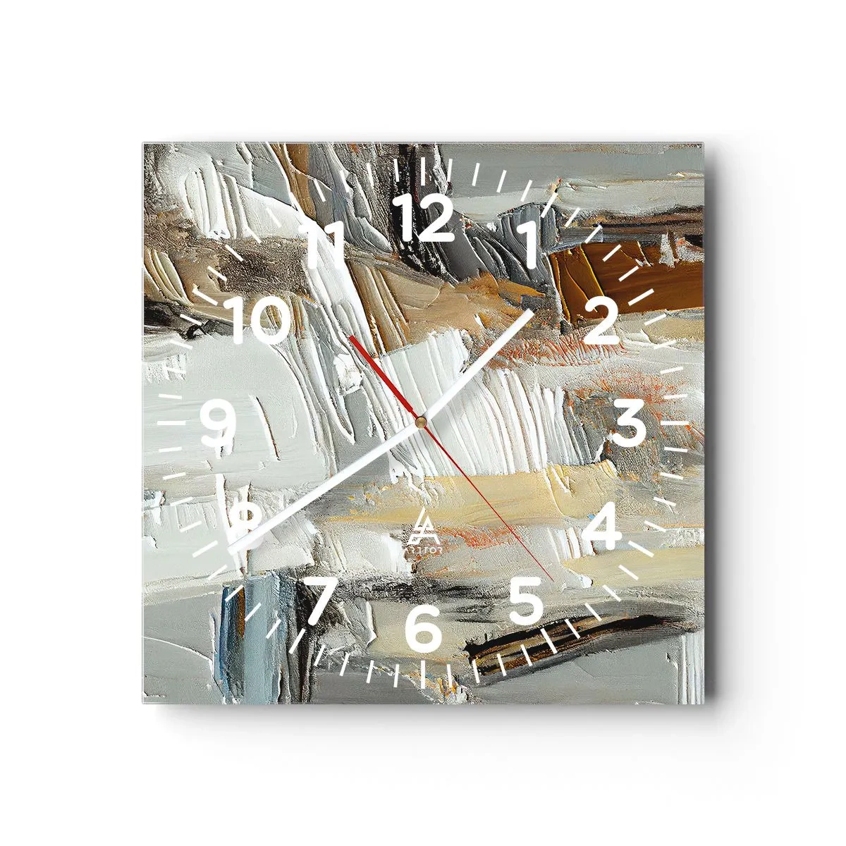 Wanduhr - Glasuhr - Bunte Schichten - 40x40 cm