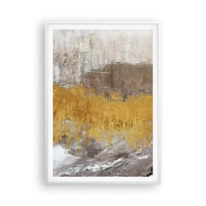 Poster in einem weißen Rahmen - Goldene Explosion - 70x100 cm