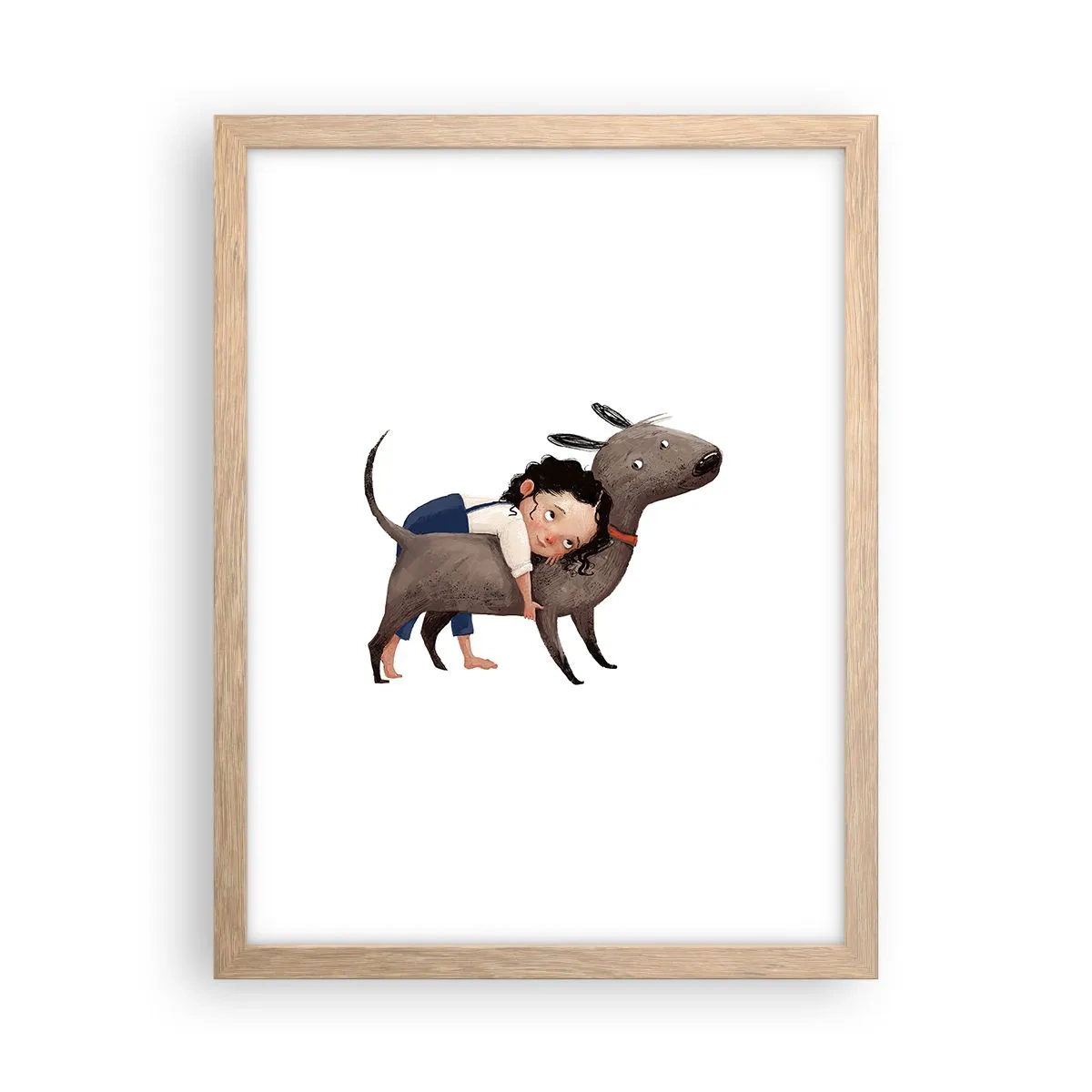 Poster in einem Rahmen aus heller Eiche - Beste Freunde - 30x40 cm
