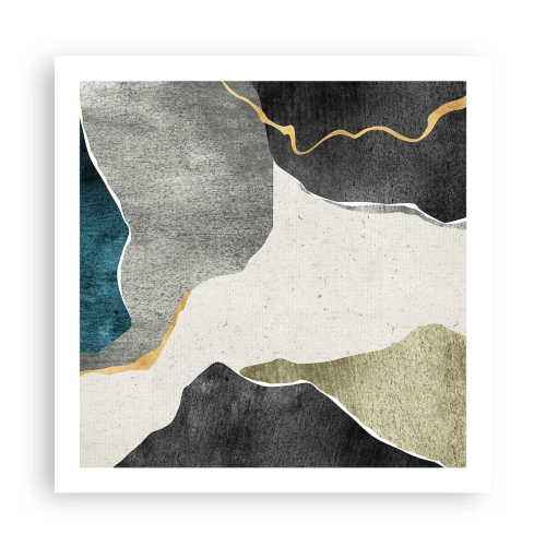 Poster - Mosaikkomposition mit Goldfaden - 60x60 cm