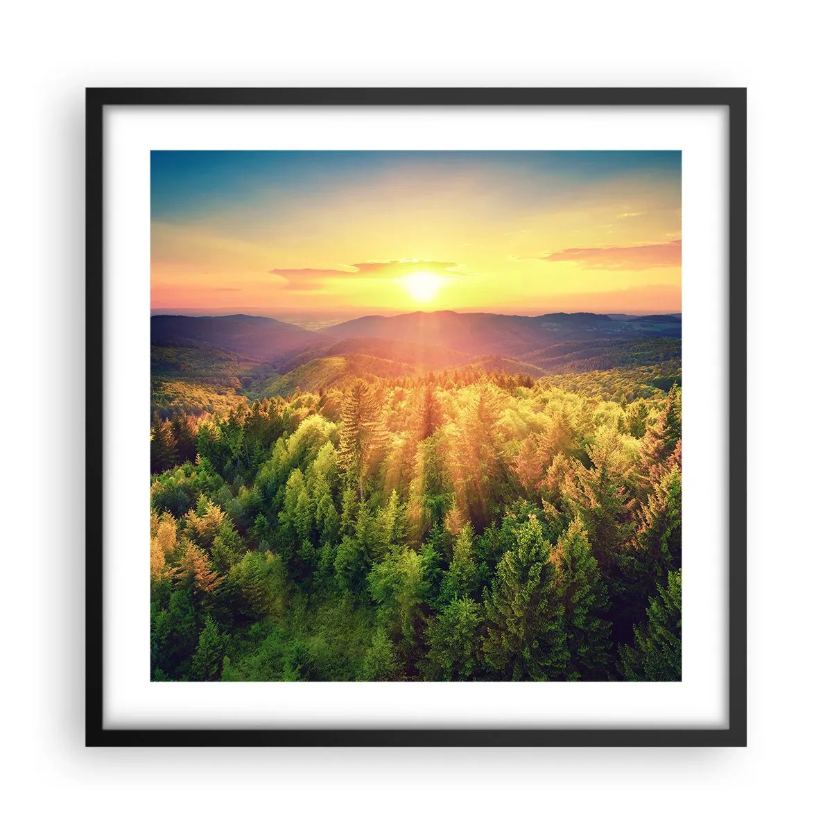 Poster in einem schwarzem Rahmen - Scheitelpunkte und Spitzen - 50x50 cm