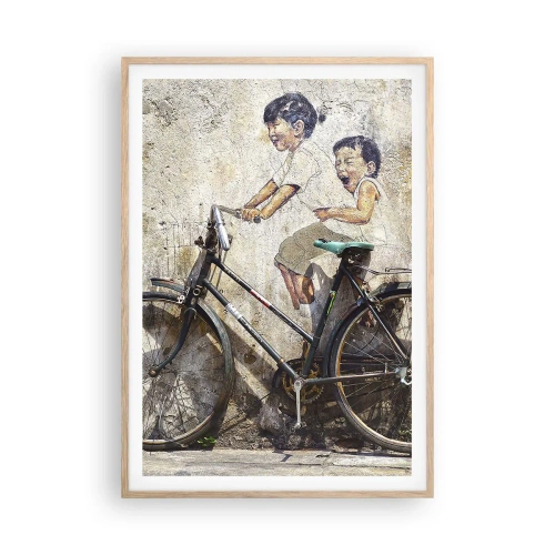 Poster in einem Rahmen aus heller Eiche - Richtig oder falsch? - 70x100 cm