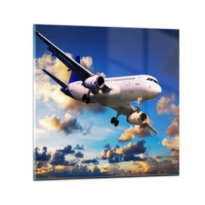 Glasbild - Bild auf glas - Eine Reise in Weiß und Blau - 60x60 cm