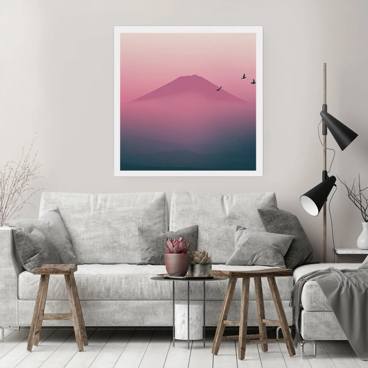 Poster - Wanderer über den Wolken - 40x40 cm