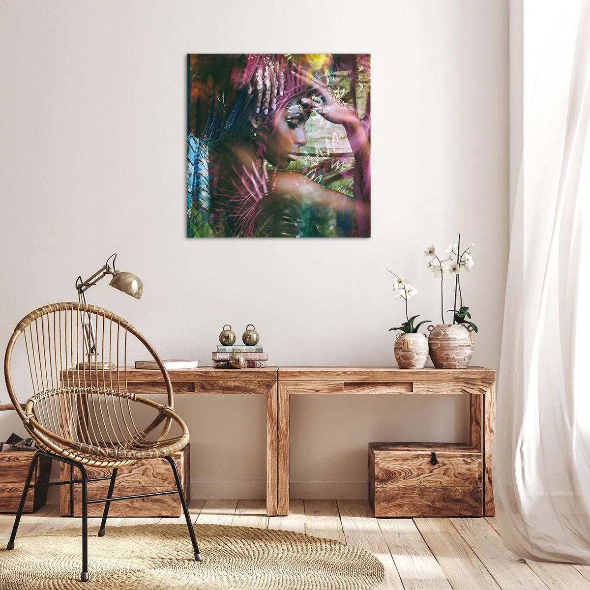 Bild auf Leinwand - Leinwandbild - Mutter Natur im Dschungel - 70x70 cm