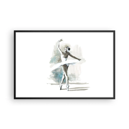 Poster in einem schwarzem Rahmen - In einen Schwan verzaubert - 91x61 cm